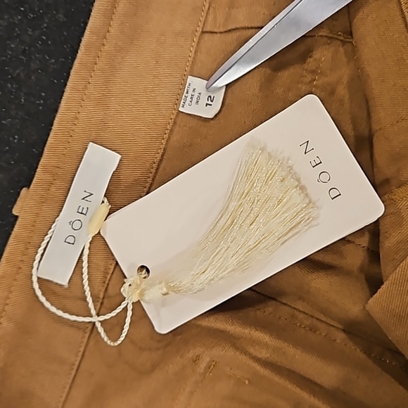 💕DOEN💕 Walker Pant ~ Barrel Leg Button Fly Pants Boscage 12 NWT - Picture 13 of 15